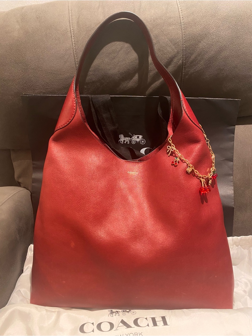 COACH Brooklyn Shoulder Bag 39 DARK RUBY